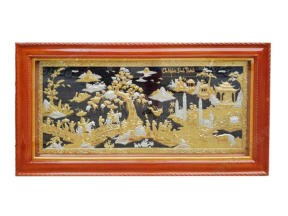 Ý nghĩa tranh gỗ Vinh Quy Bái Tổ và cách treo chuẩn tài lộc 6 tranh dong vinh quy bai to ma vang 2m3 tr0295